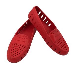 Floafers Loafer Bright Orange-Red Slip on Water Boat Shoes Size 8